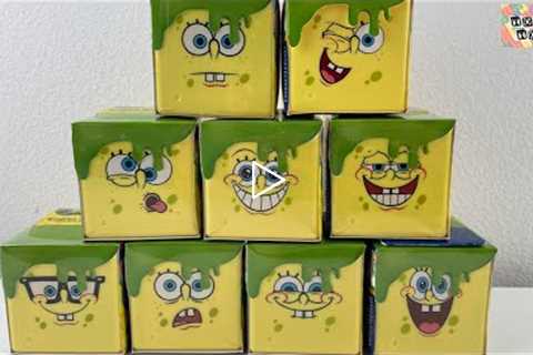 SpongeBob SquarePants Mystery Figures with Slime Unboxing Toy Review ASMR | Spongebob Slimeez