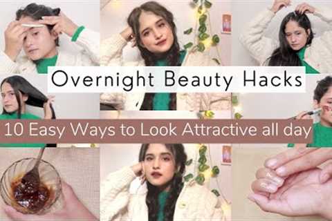10 Easy Ways To Look Attractive & Beautiful Without Makeup All Day ✨ Overnight Beauty Hacks 💜