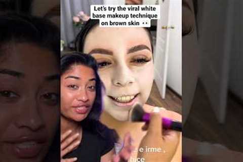Let’s try the VIRAL white base makeup technique on brown skin 👀😳