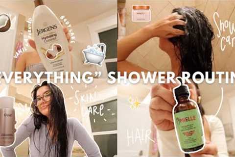 MY EVERYTHING SHOWER ROUTINE | skincare, haircare, body care, + more!