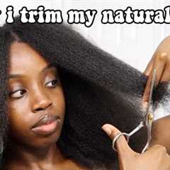 HOW I TRIM MY NATURAL HAIR AT HOME !!! (type 4) 💇🏾‍♀️✂️