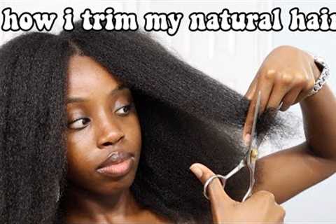 HOW I TRIM MY NATURAL HAIR AT HOME !!! (type 4) 💇🏾‍♀️✂️